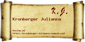 Kronberger Julianna névjegykártya